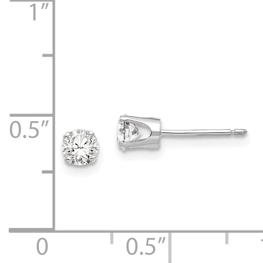 14k White Gold Cubic Zirconia Stud Earrings