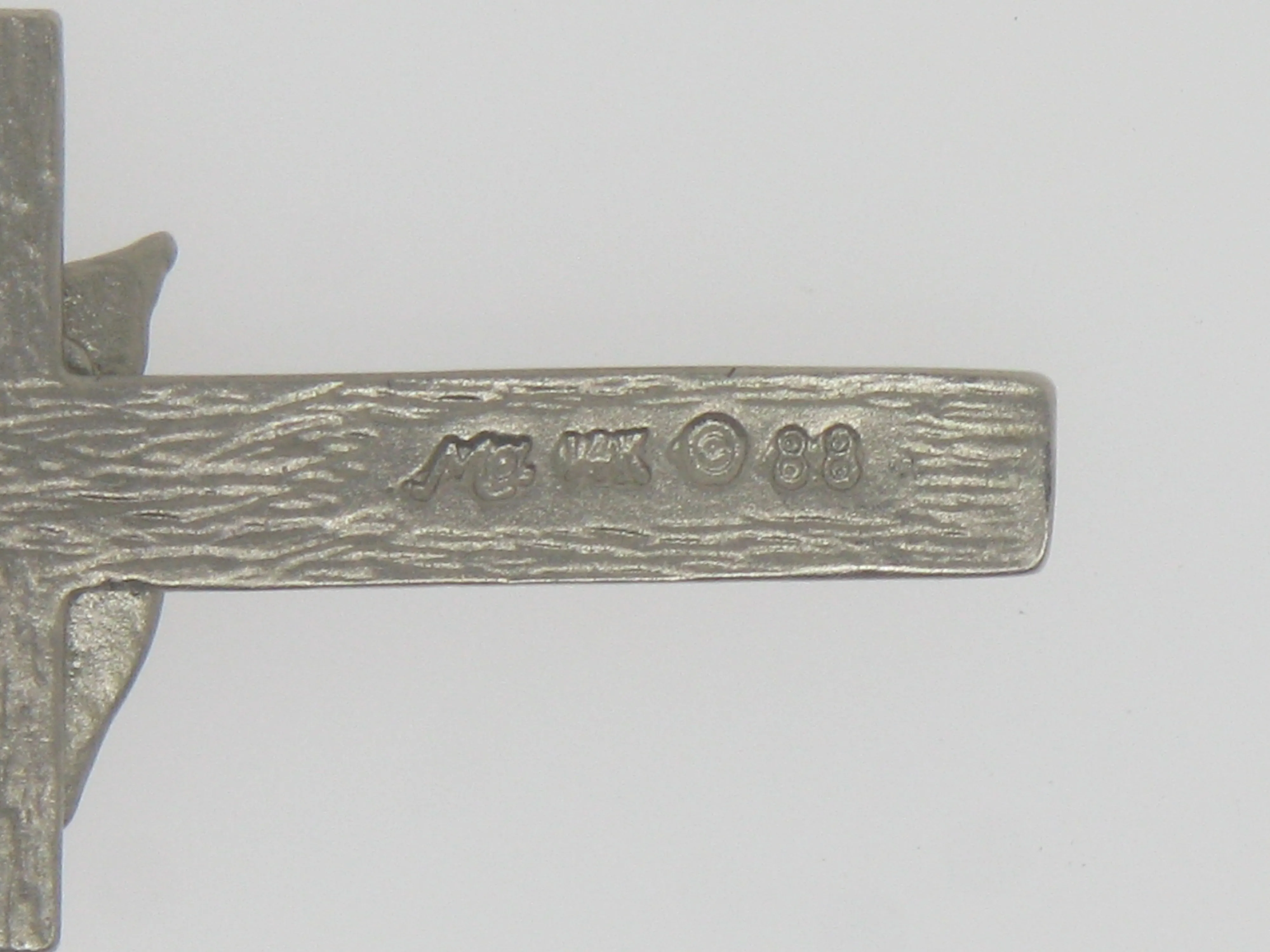 14K White Gold Diamond Cut Cross with Dove