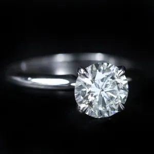 14k White Gold GIA 1.30 Carat Diamond Solitaire Engagement Ring