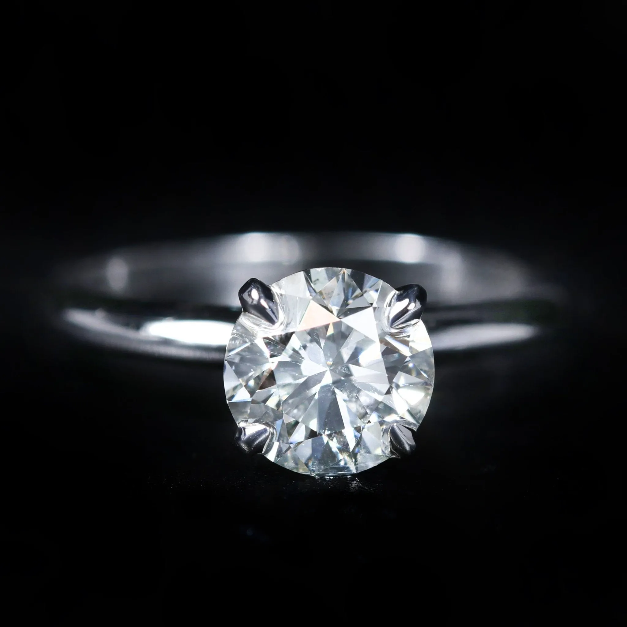 14k White Gold GIA 1.30 Carat Diamond Solitaire Engagement Ring