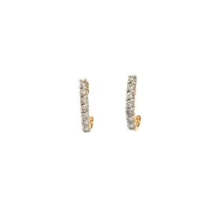 14K YELLOW GOLD  1 CT TOP LIGHT BROWN VS2 DIAMOND EARRING
