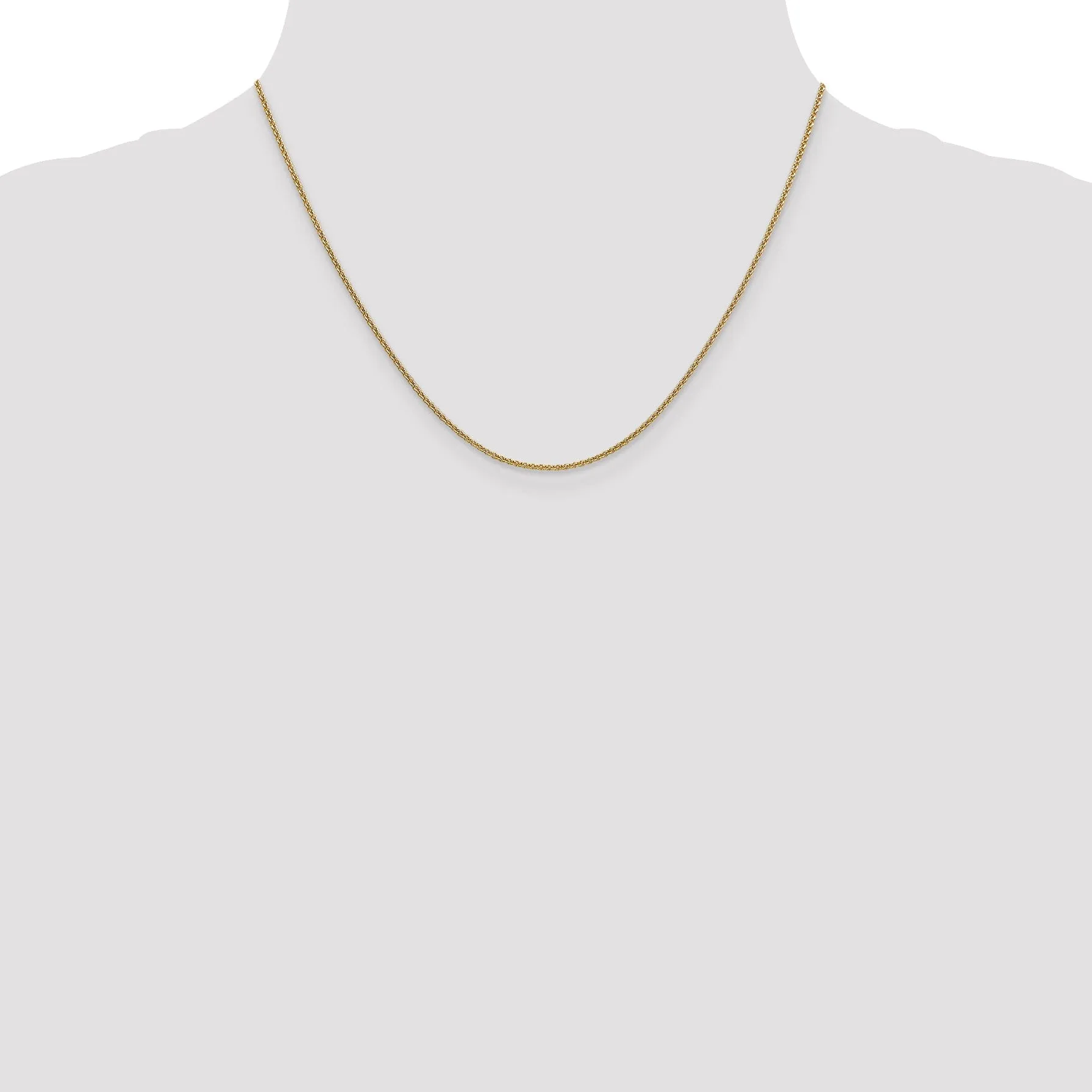14k Yellow Gold 1.4 mm Round Cable Chain