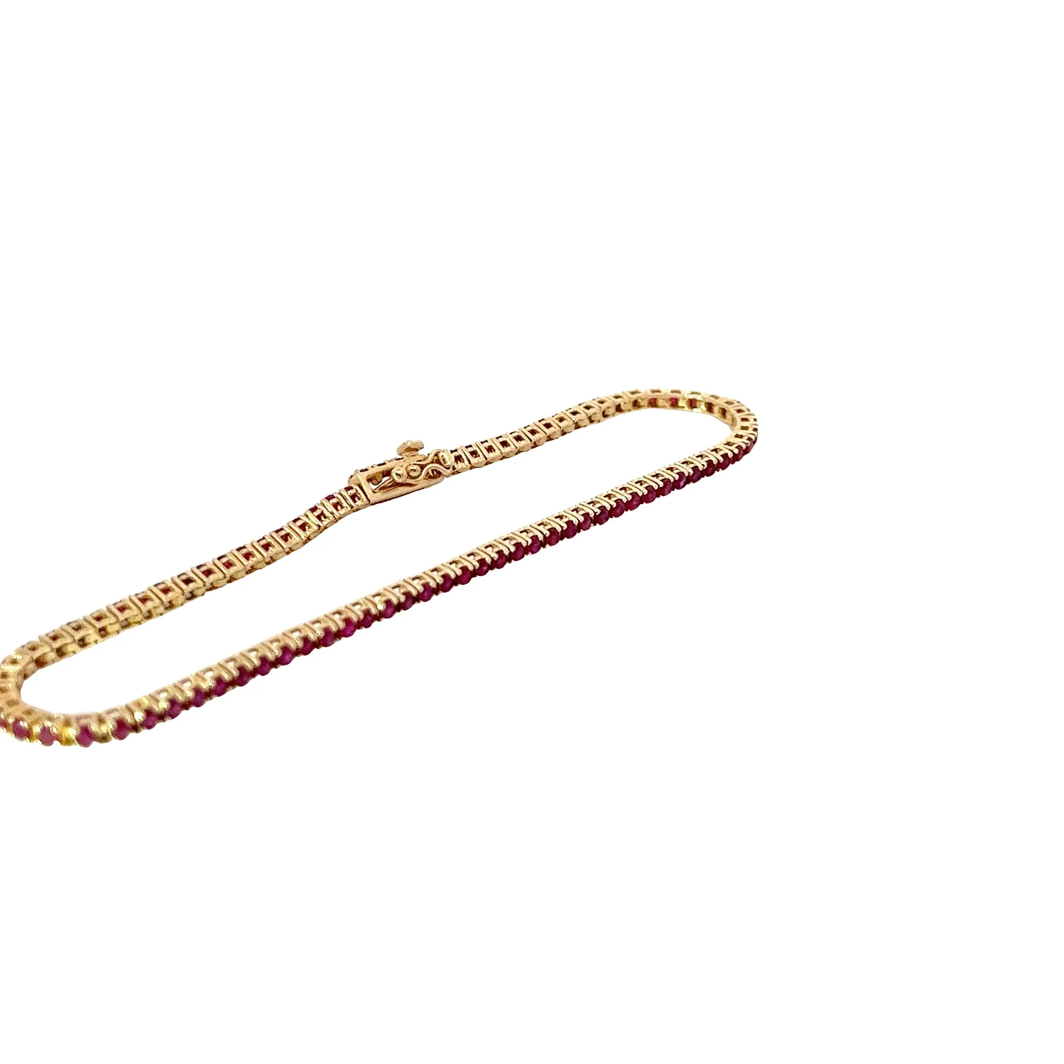 14k Yellow Gold 2.00ct Ruby Tennis Bracelet