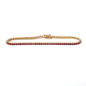 14k Yellow Gold 2.00ct Ruby Tennis Bracelet