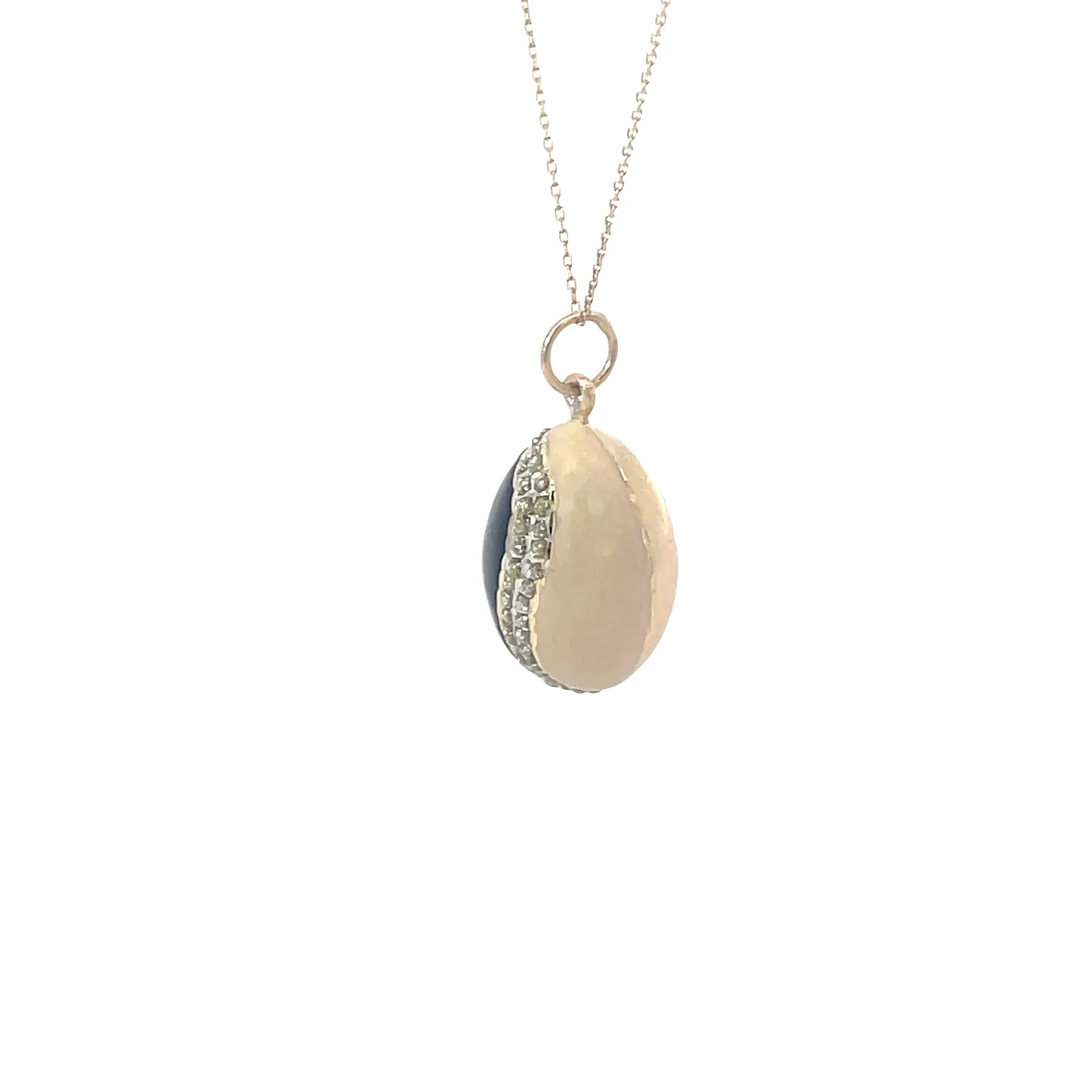 14K YELLOW GOLD 2.20 GRAM YING YANG ENAMEL PENDANT