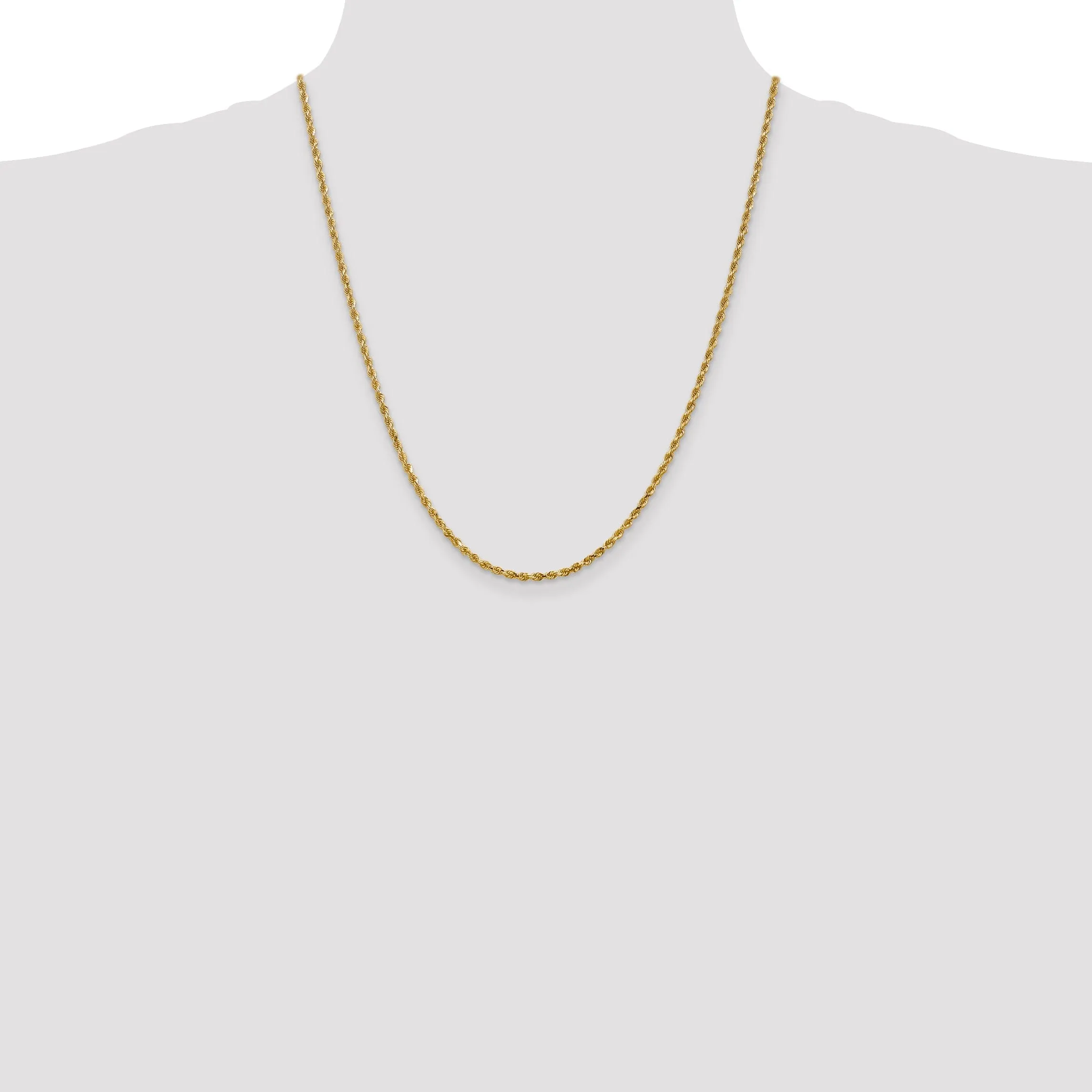 14k Yellow Gold 2.50mm D.C Rope Chain