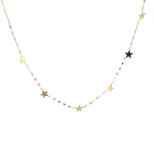 14k Yellow Gold Dangle Star Necklace 2.6 grams
