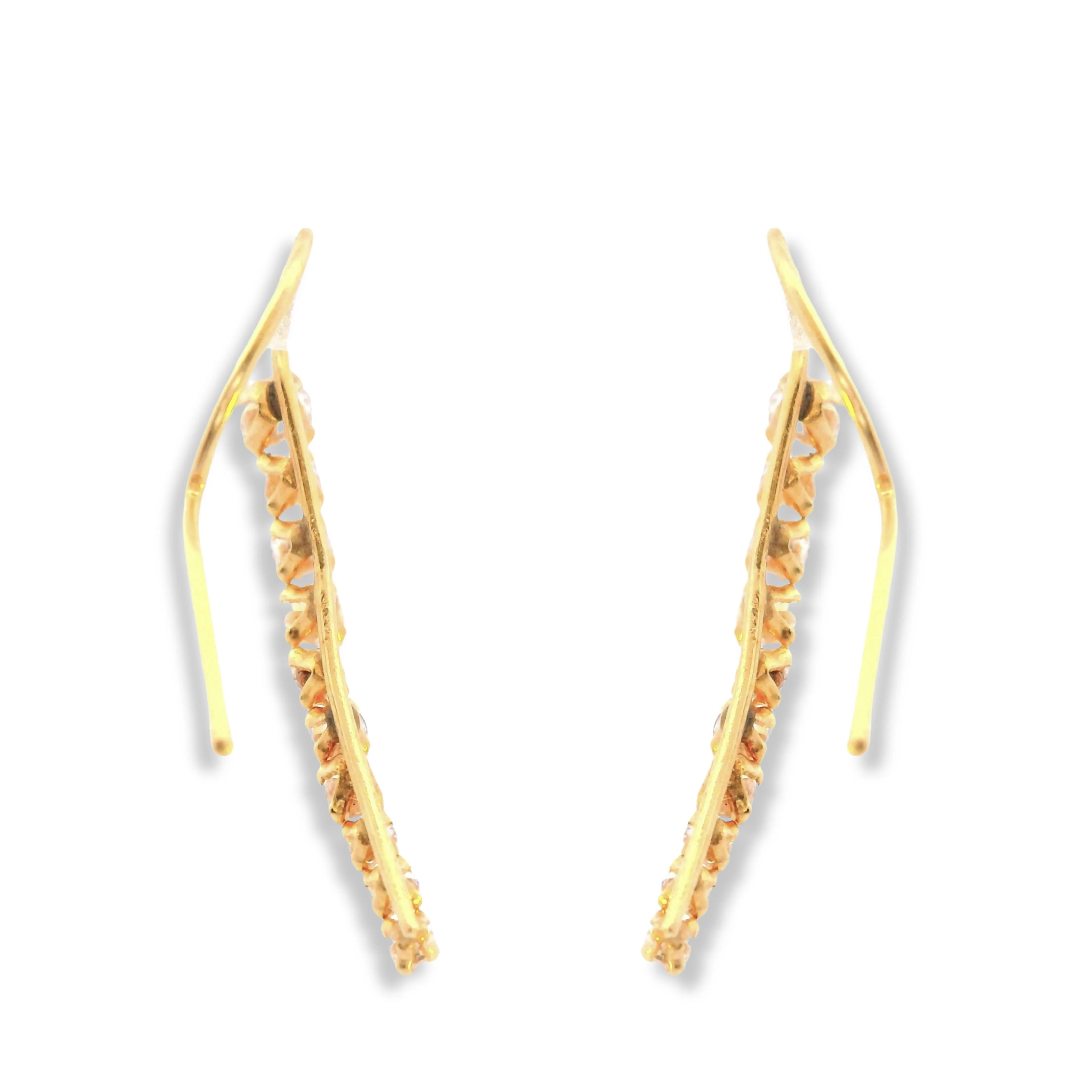 14K Yellow Gold Dangling Tear Drop Earrings