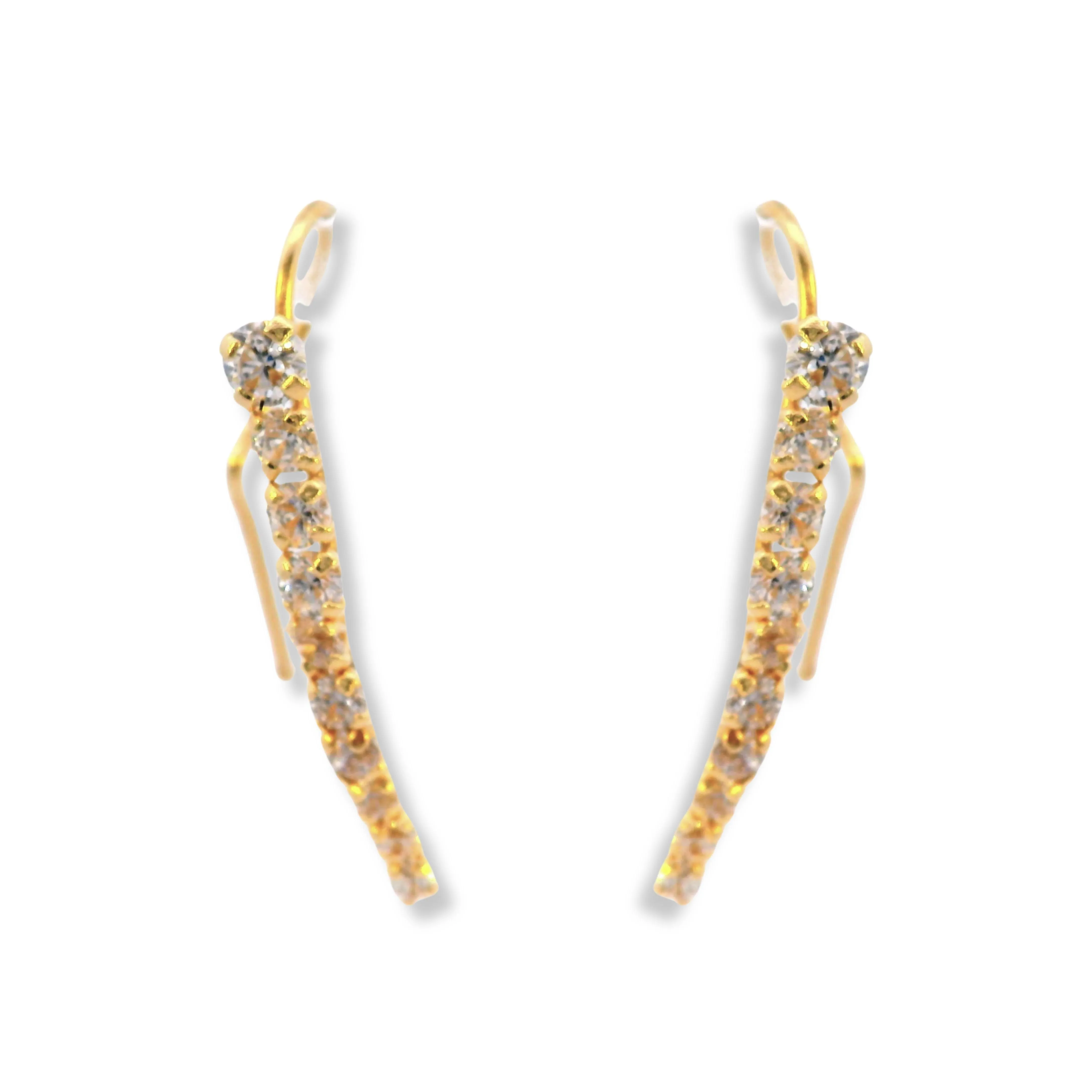 14K Yellow Gold Dangling Tear Drop Earrings