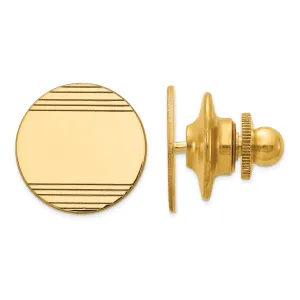 14k Yellow Gold Solid Round Design Tie Tac.