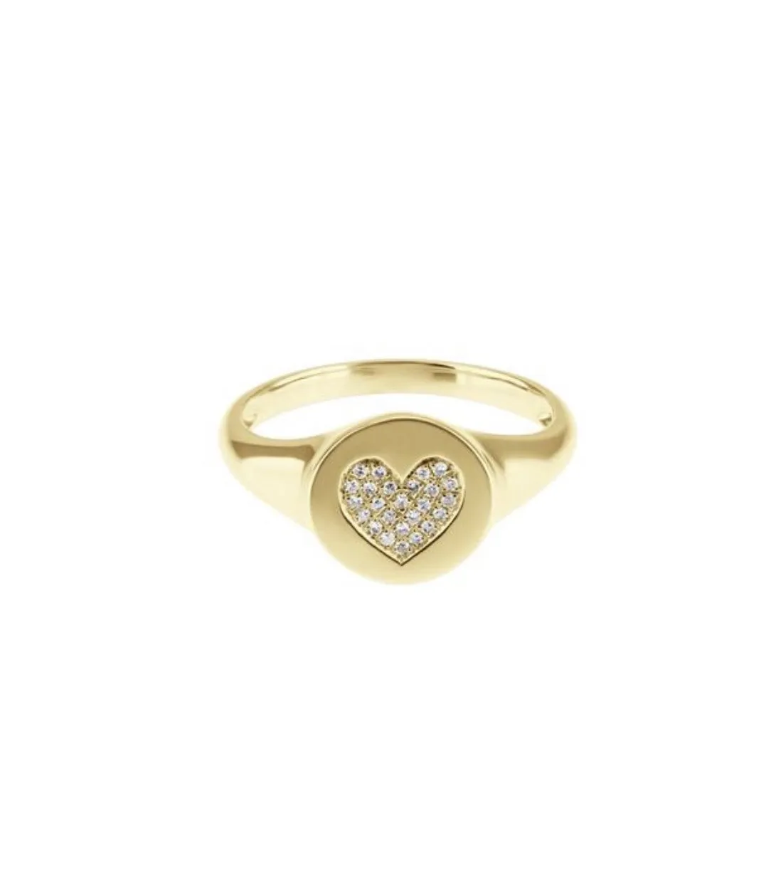 14KT Gold Diamond Heart Pinky Ring