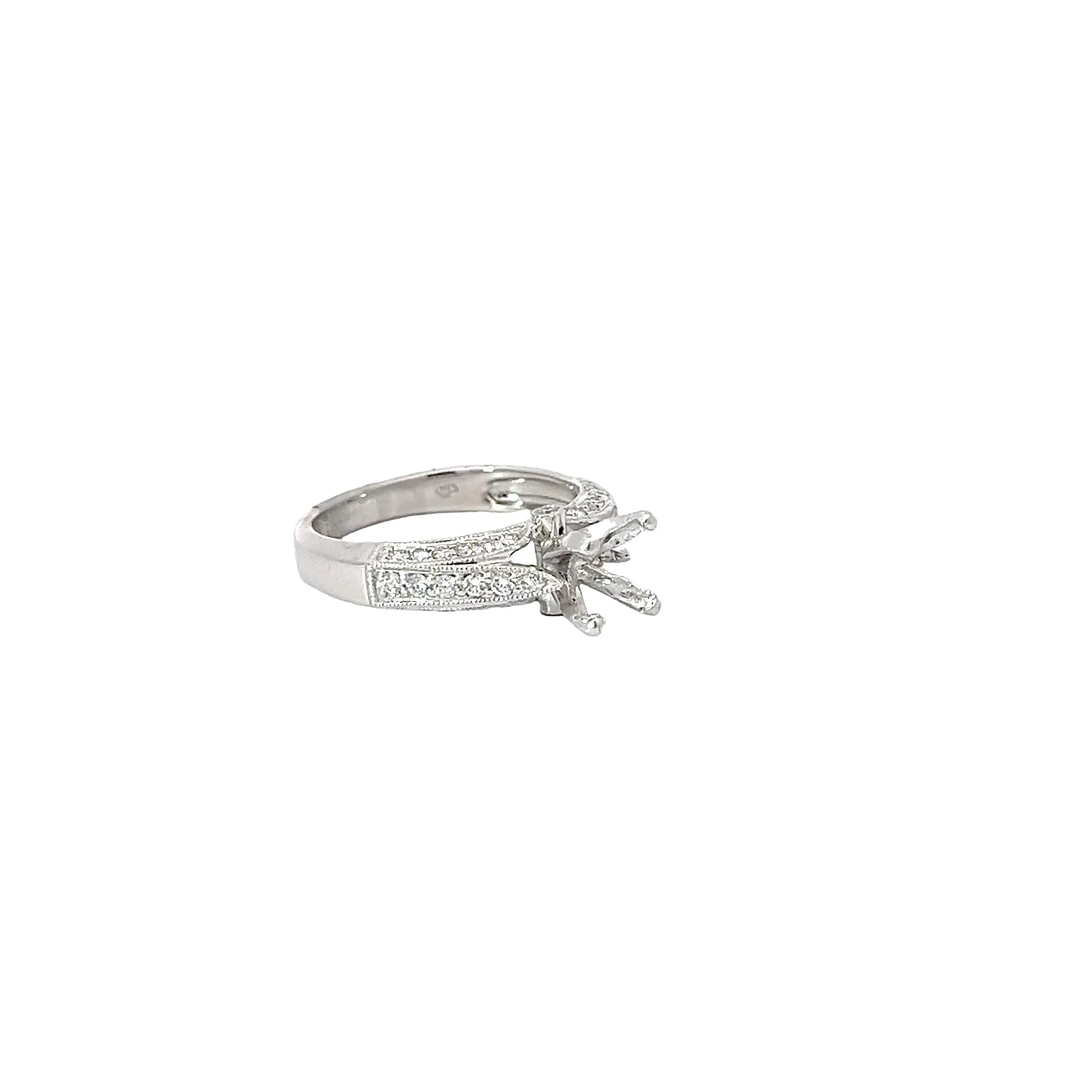 14KW .35CT G SI1 ROUND DIAMOND ENGAGEMENT RING SEMI-MOUNTING