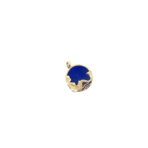 14KY LAPIS MERMAID CHARM 22MM