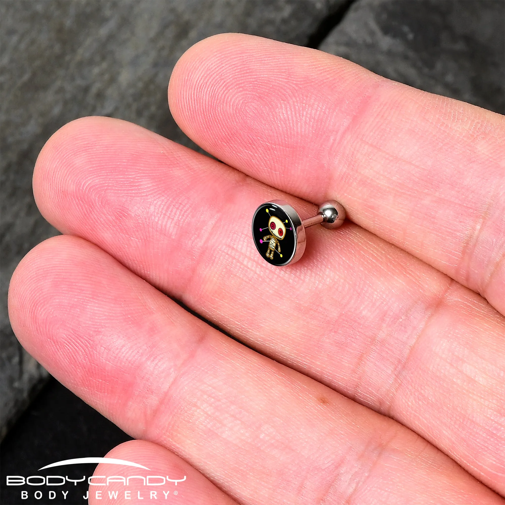 16 Gauge 1/4 Voodoo Doll Tragus Cartilage Earring