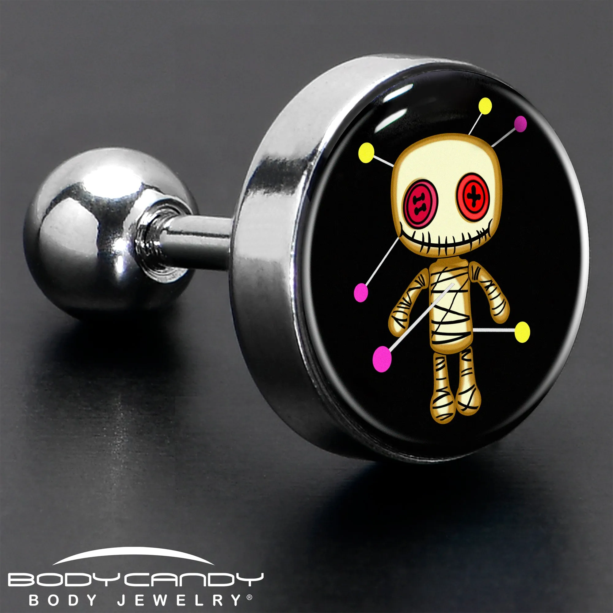 16 Gauge 1/4 Voodoo Doll Tragus Cartilage Earring