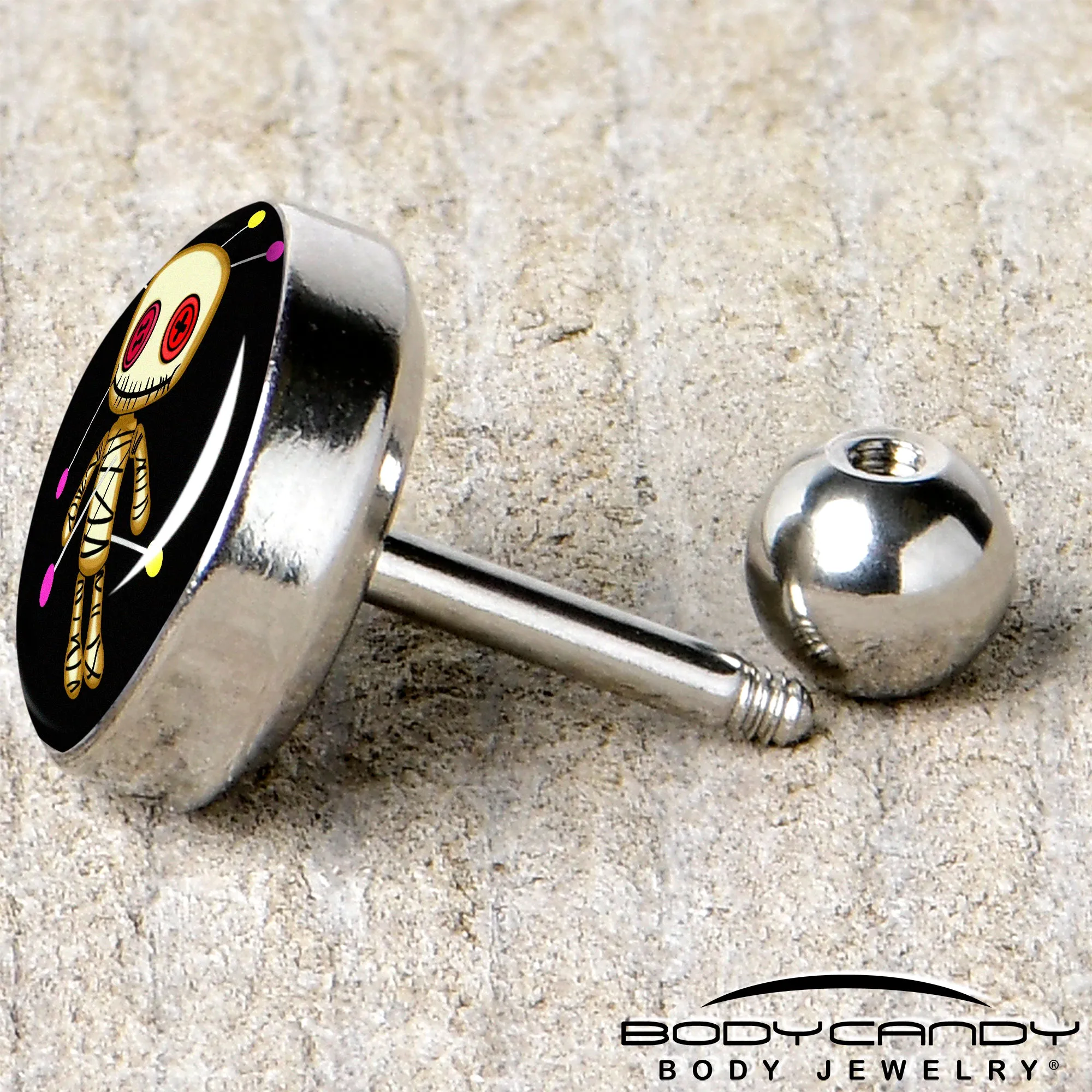 16 Gauge 1/4 Voodoo Doll Tragus Cartilage Earring