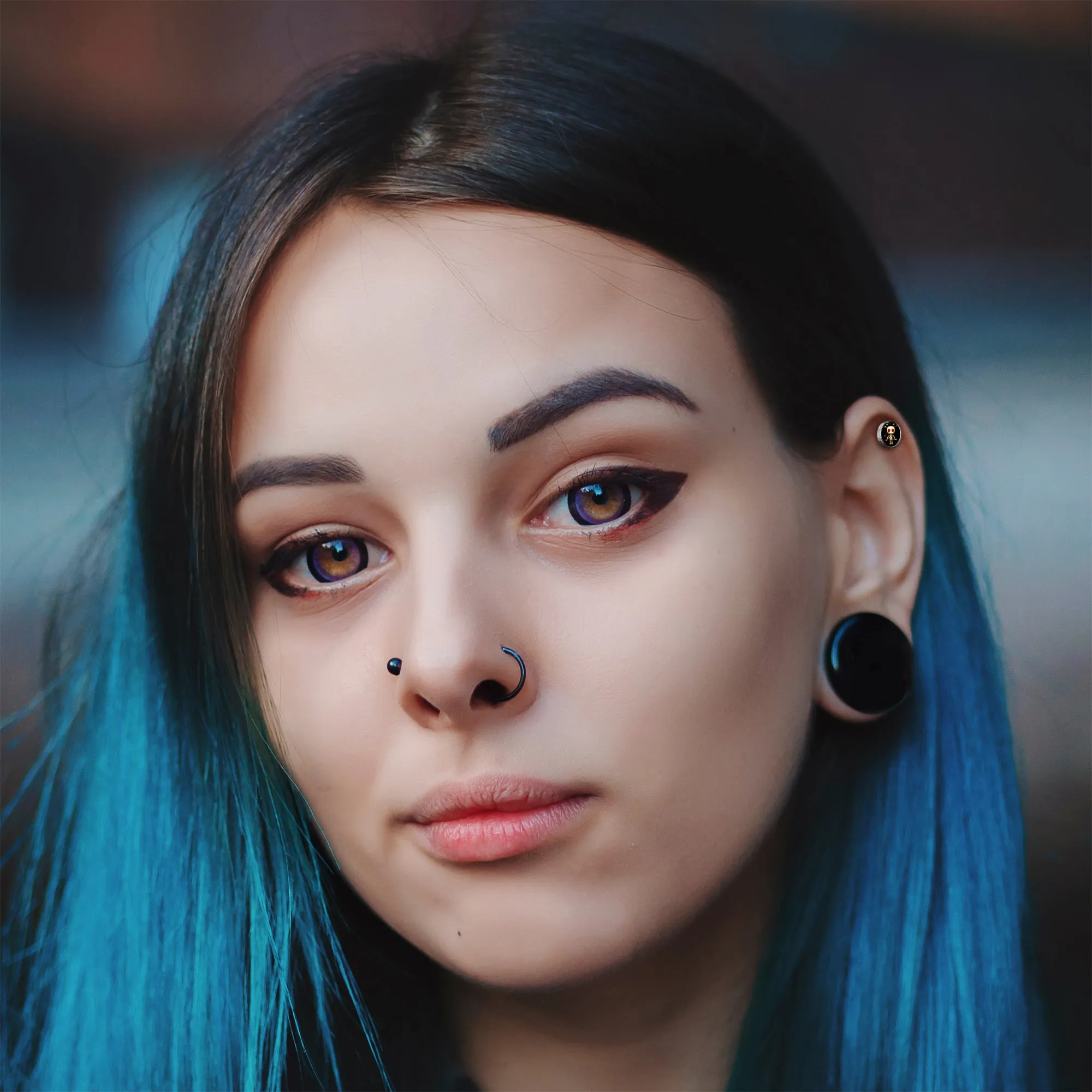 16 Gauge 1/4 Voodoo Doll Tragus Cartilage Earring