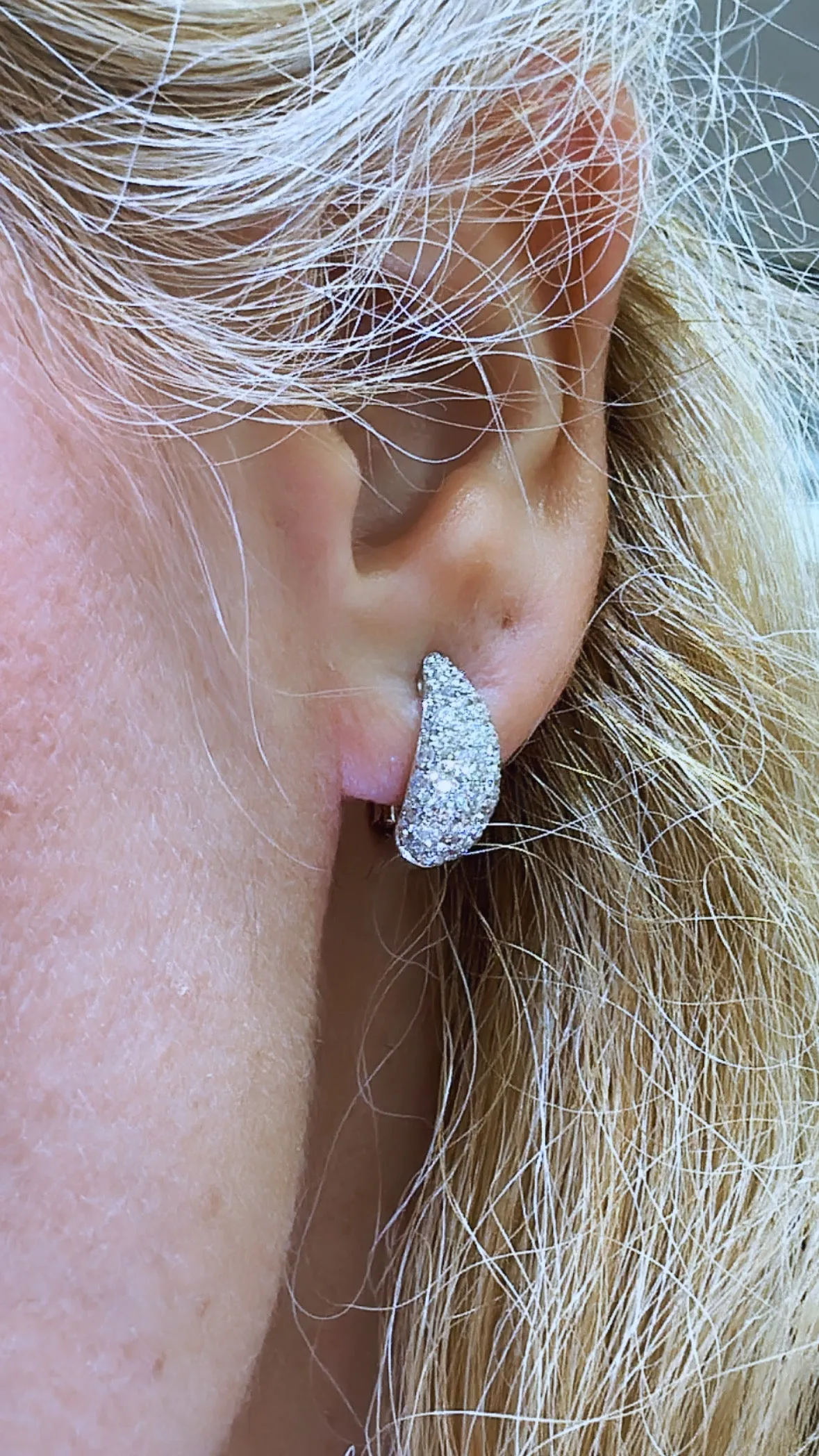 1.73ct t.w. Five Row Pave Diamond Earrings