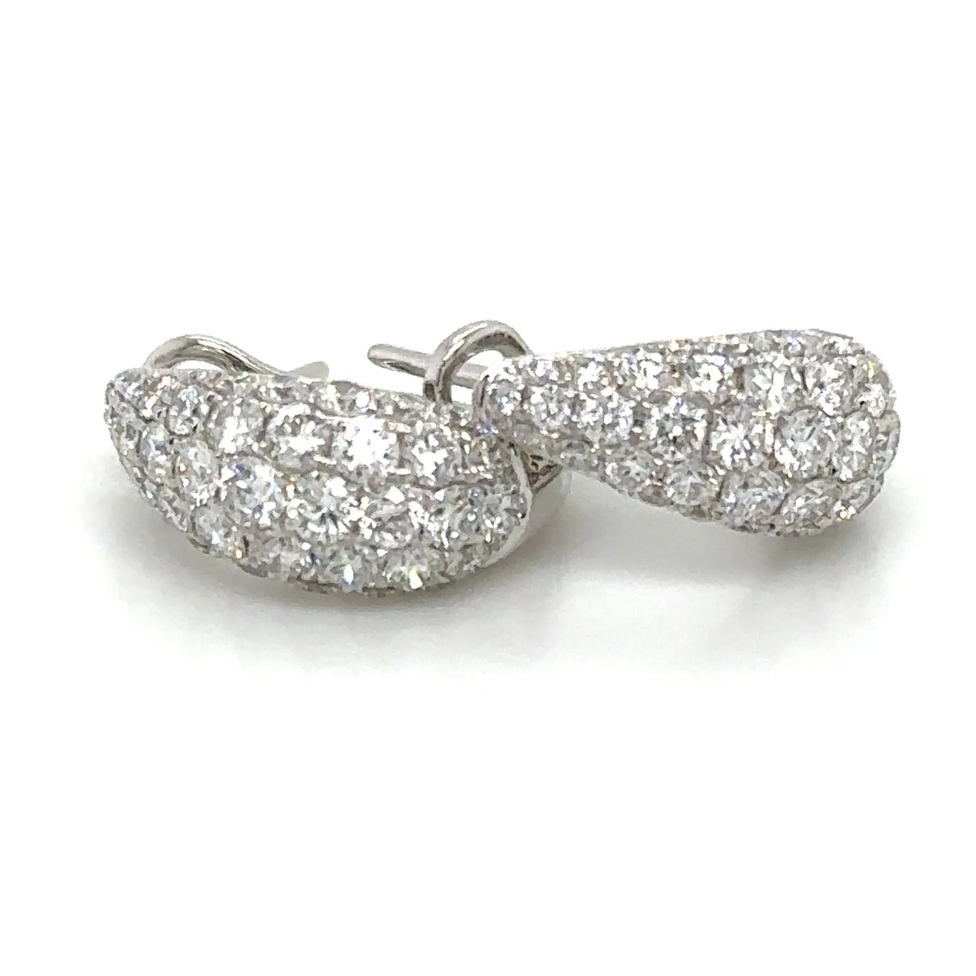 1.73ct t.w. Five Row Pave Diamond Earrings