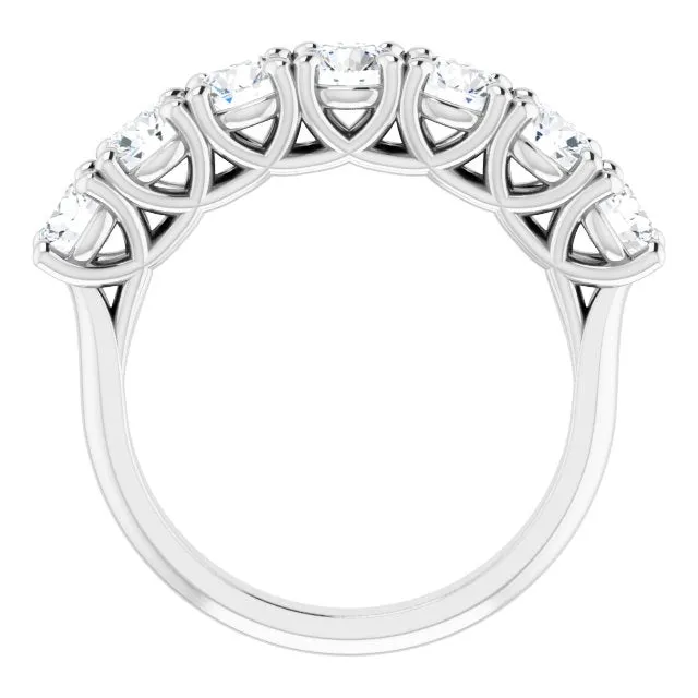 1.75 ct. Round Cut Diamond Wedding Band 7 Stone Ring
