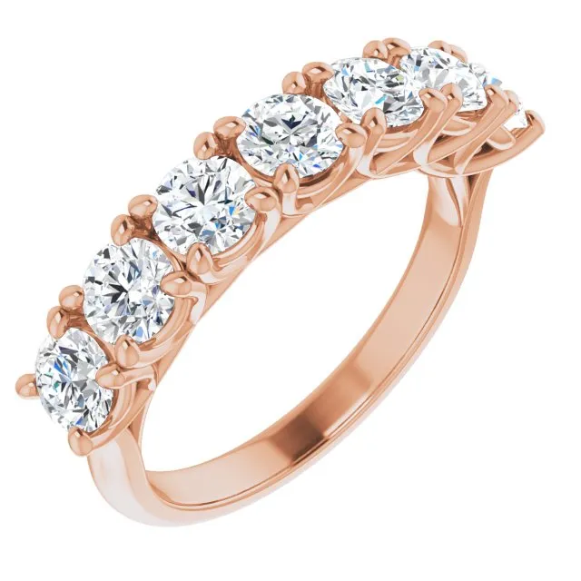 1.75 ct. Round Cut Diamond Wedding Band 7 Stone Ring