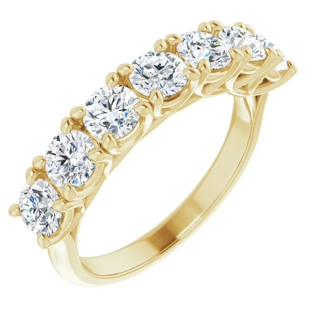 1.75 ct. Round Cut Diamond Wedding Band 7 Stone Ring