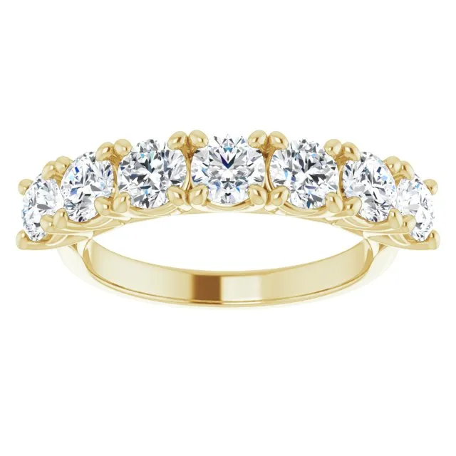 1.75 ct. Round Cut Diamond Wedding Band 7 Stone Ring