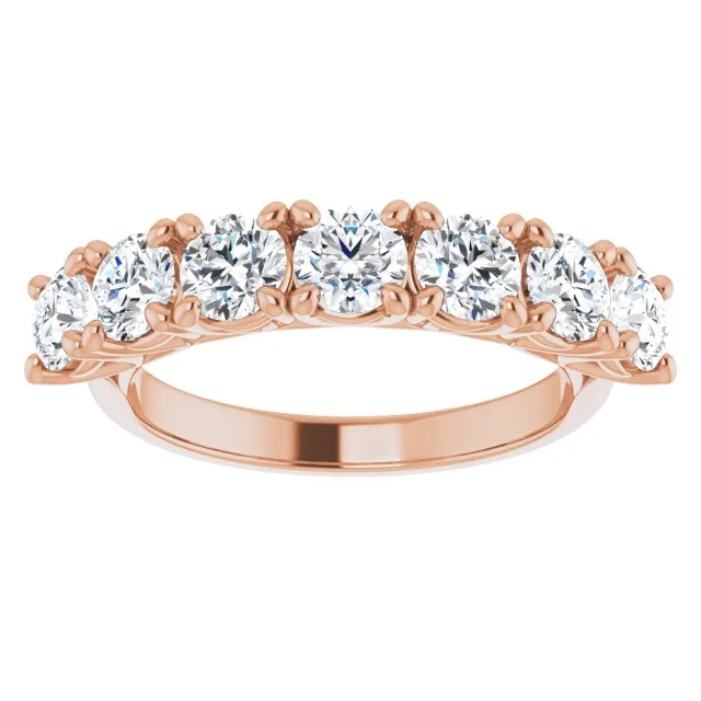1.75 ct. Round Cut Diamond Wedding Band 7 Stone Ring