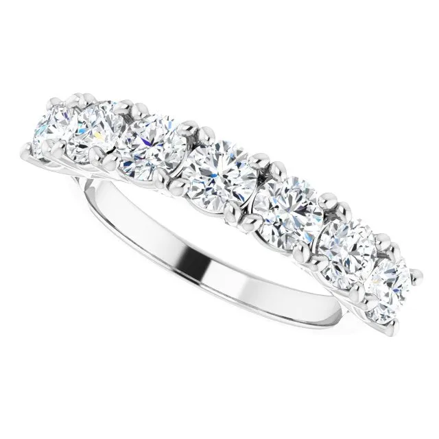 1.75 ct. Round Cut Diamond Wedding Band 7 Stone Ring