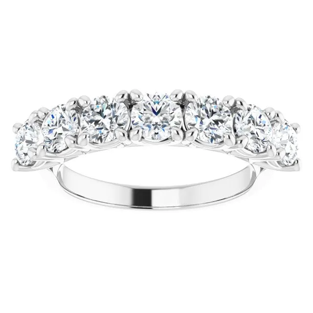 1.75 ct. Round Cut Diamond Wedding Band 7 Stone Ring