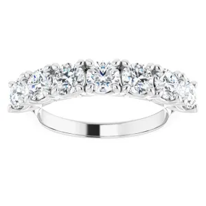 1.75 ct. Round Cut Diamond Wedding Band 7 Stone Ring