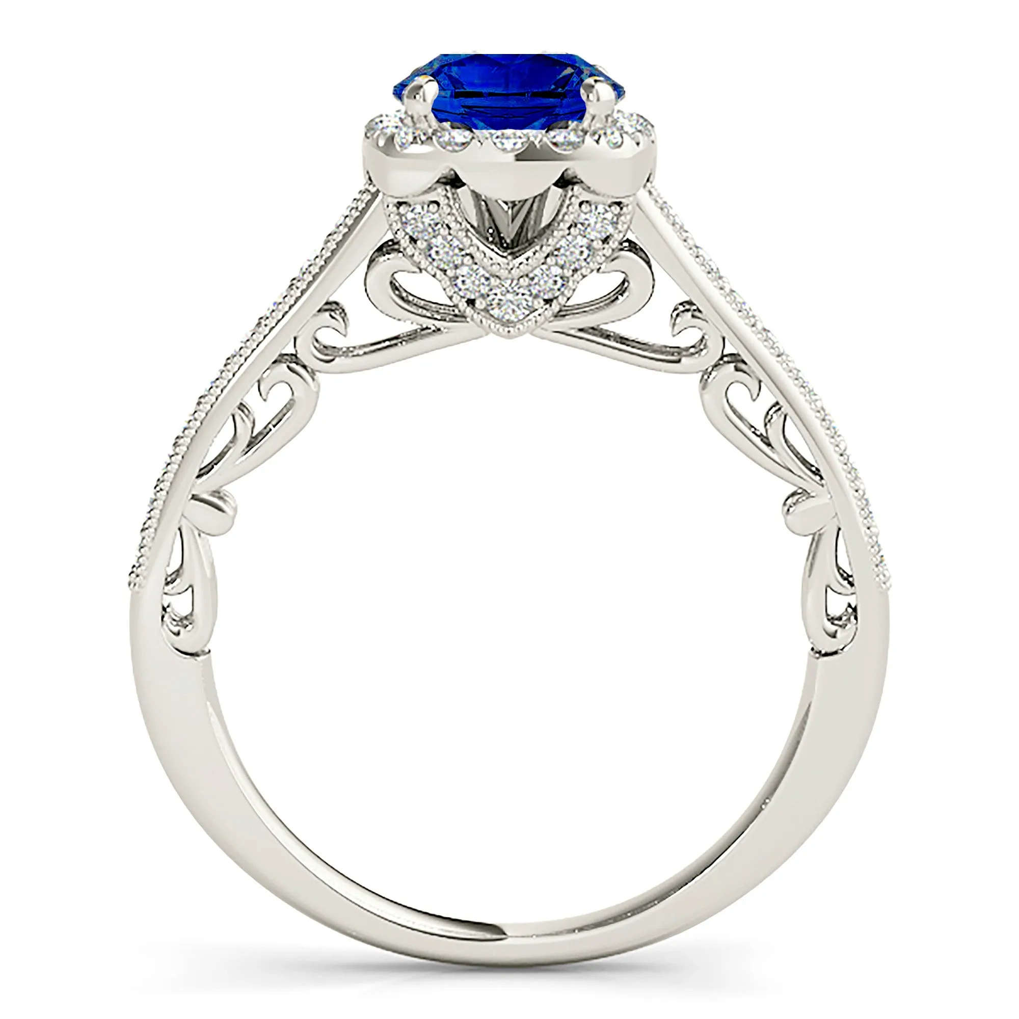 1.80 ct. Genuine Blue Round Sapphire Ring