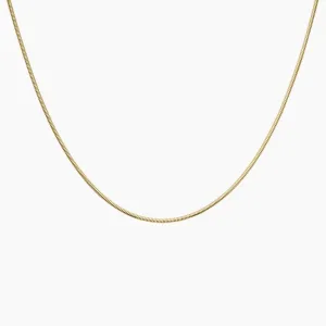 18k Solid Gold Snake Bone Chain Necklace
