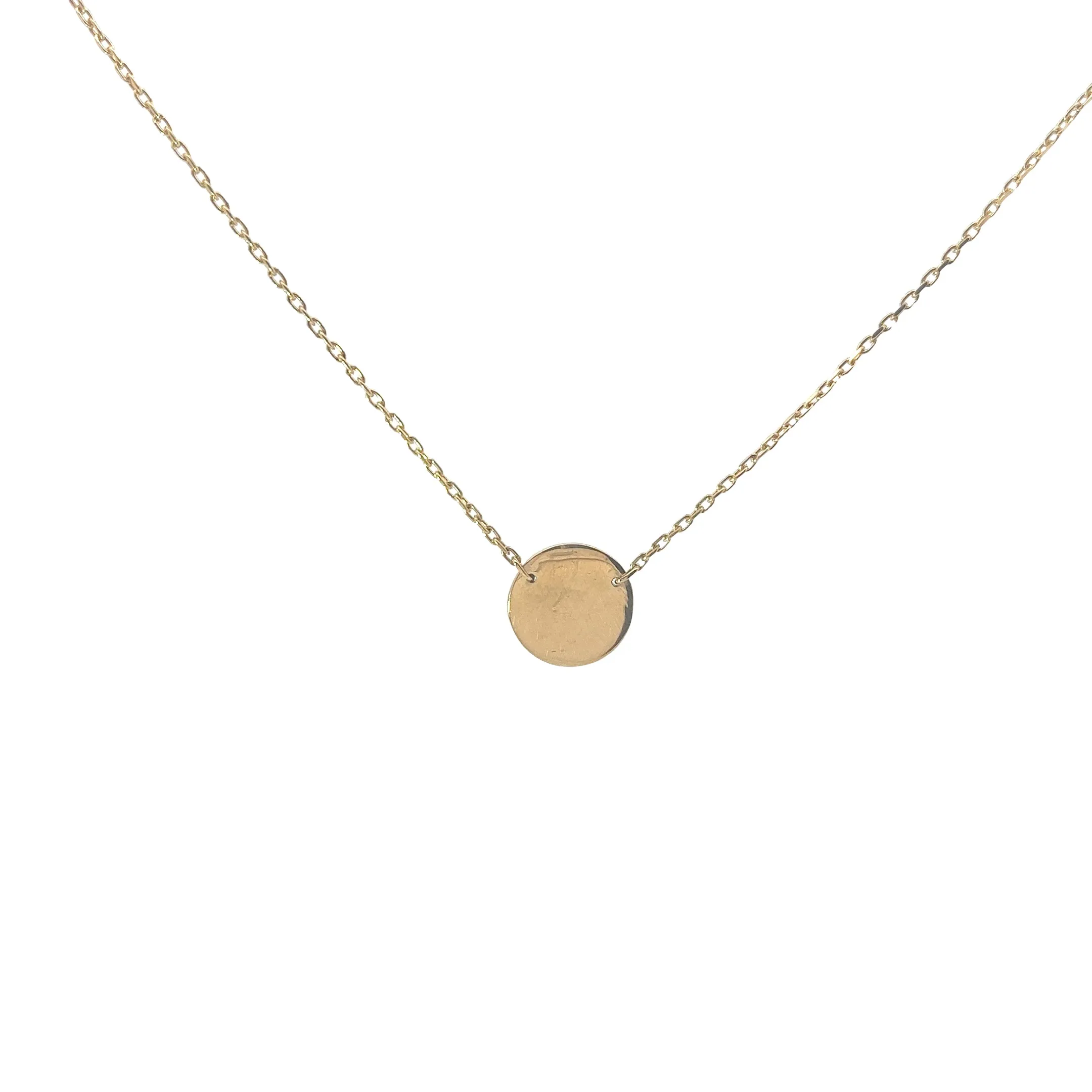18K YELLOW GOLD 4.5GRAM ENGRAVABLE DISC PENDANT