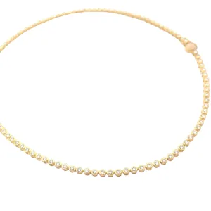 18k Yellow gold 6ct G VS2 bezel set diamond tennis necklace 16"inch
