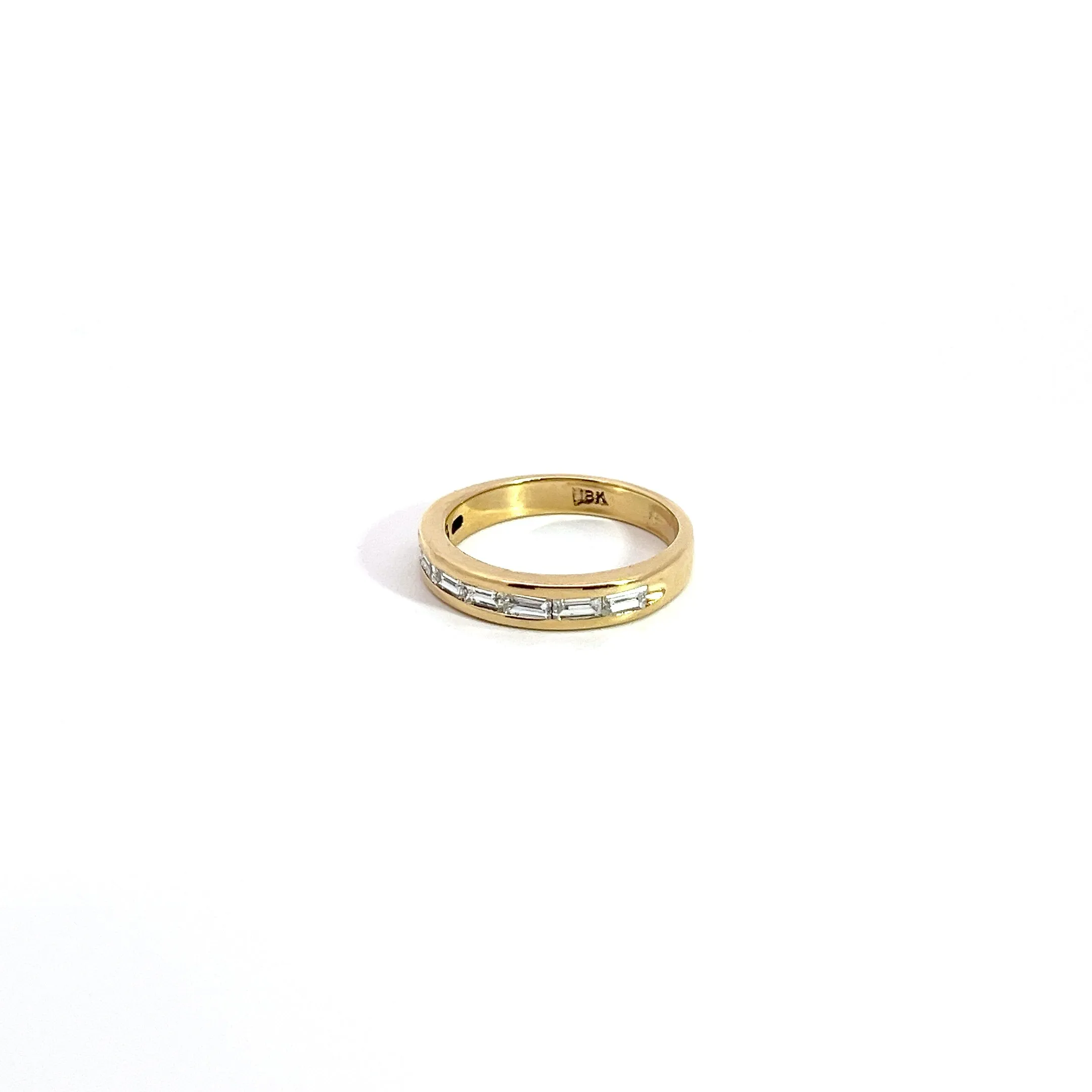 18k Yellow Gold .75ct E VS2 Baguette Diamond Wedding Band Ring Size 6 1/2