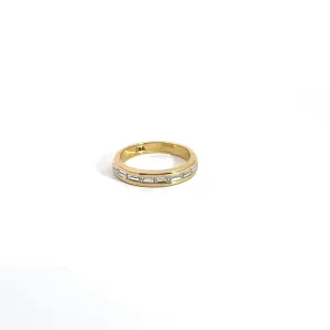 18k Yellow Gold .75ct E VS2 Baguette Diamond Wedding Band Ring Size 6 1/2