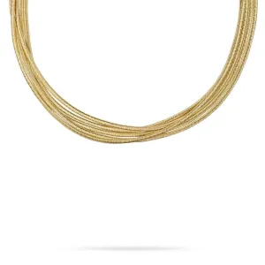 18K Yellow Gold Five Strand Woven Collar Necklace
