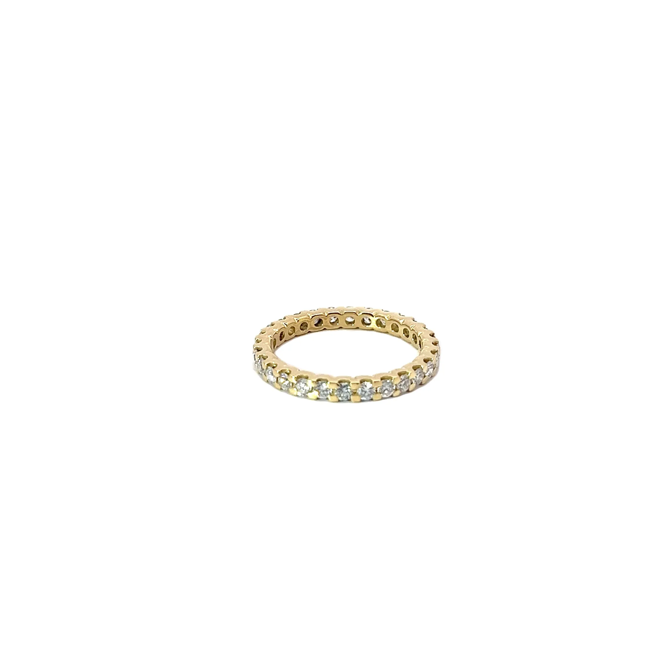 18ky Yellow Gold 1ct G VS2 Round Diamond Eternity Ring Size 7