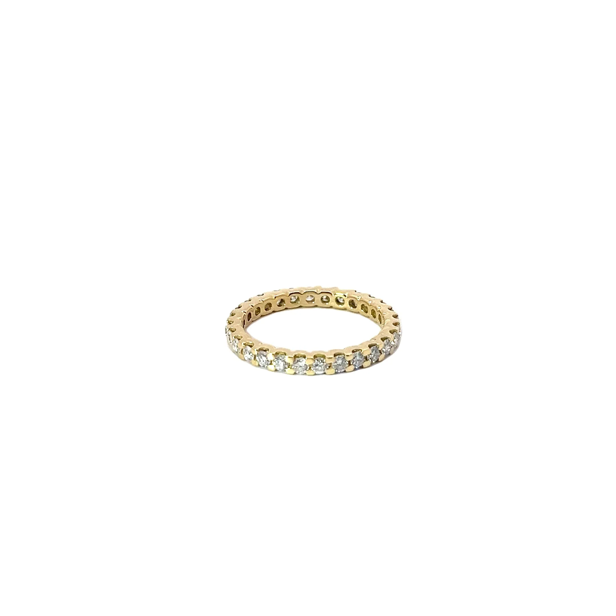 18ky Yellow Gold 1ct G VS2 Round Diamond Eternity Ring Size 7