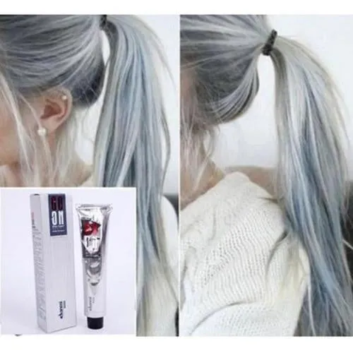 1Pc 100Ml Fashion Light Gray Color Natural Permanent Super Hair Dye Cream