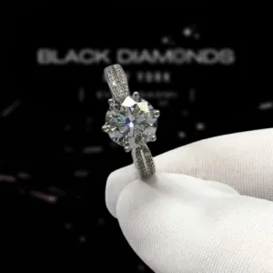 2.0 Ct Round Cut Diamond Six-Claws Engagement Ring