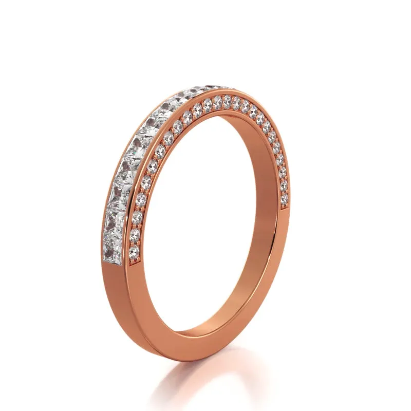 2.02 ct Princess And Round Diamond Wedding Band