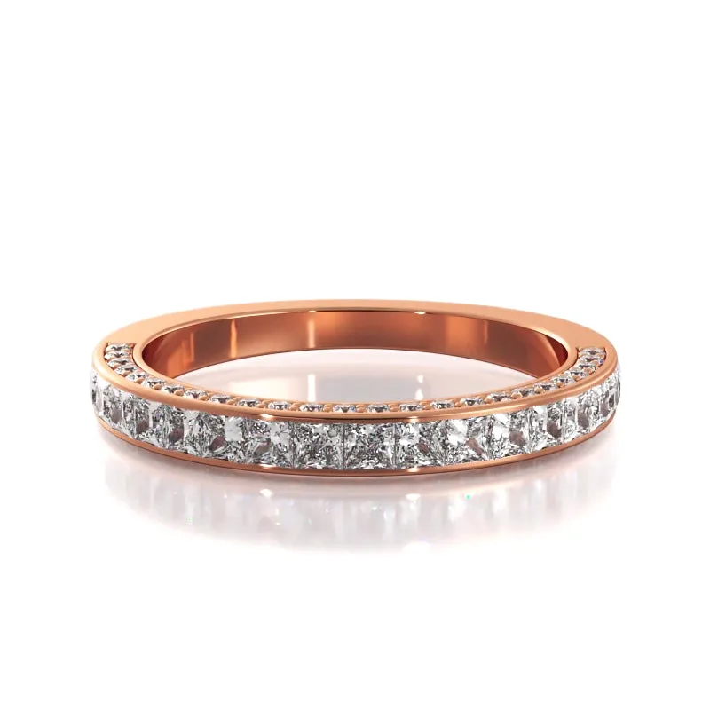 2.02 ct Princess And Round Diamond Wedding Band