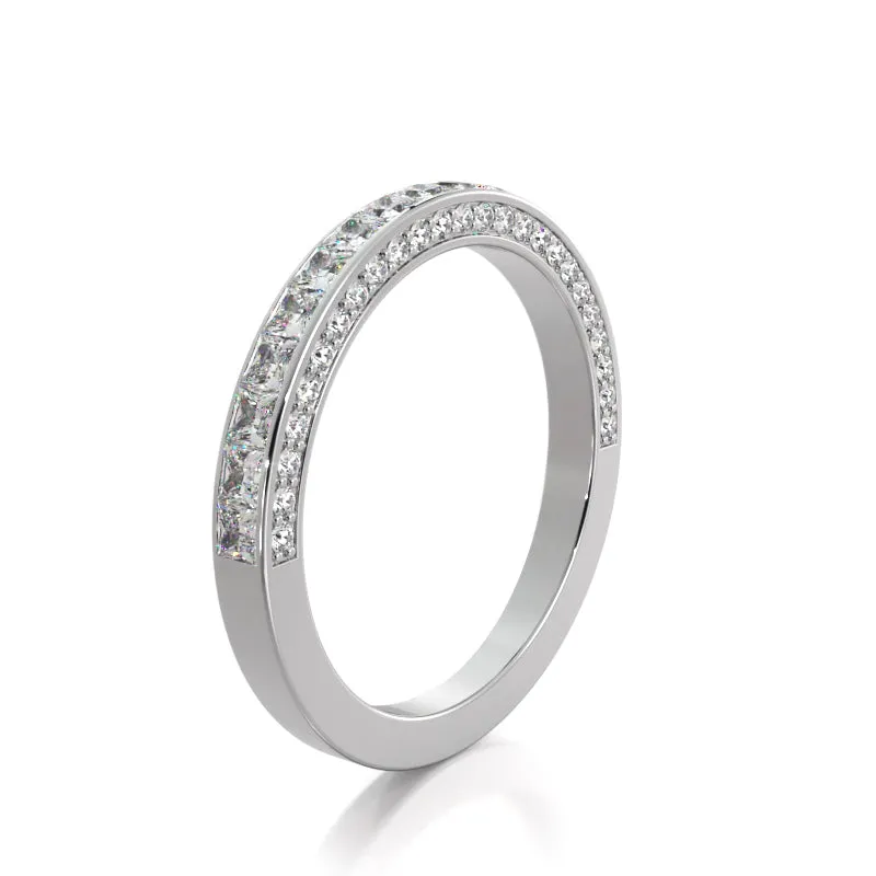 2.02 ct Princess And Round Diamond Wedding Band