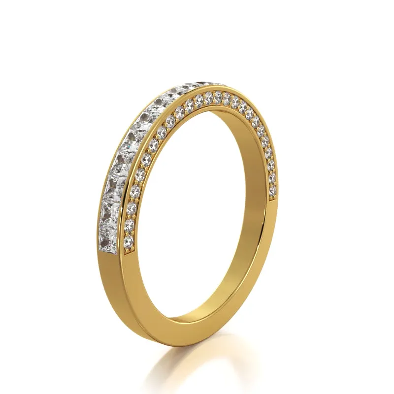 2.02 ct Princess And Round Diamond Wedding Band