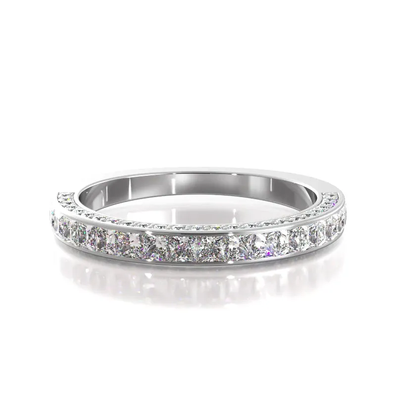 2.02 ct Princess And Round Diamond Wedding Band