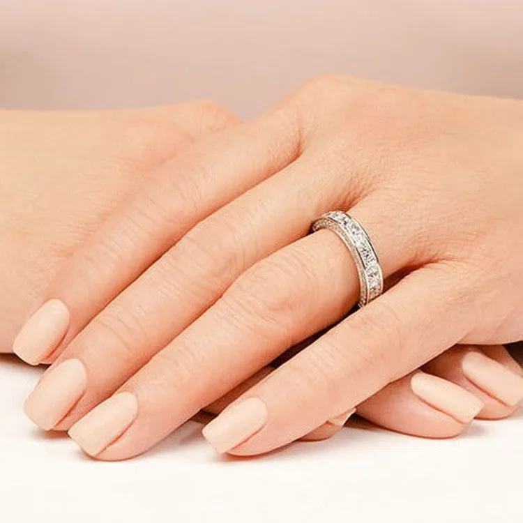 2.02 ct Princess And Round Diamond Wedding Band
