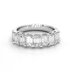 2.17 ct. Emerald Cut Diamond Wedding Band, 7 Stone Ring Anniversary Ring