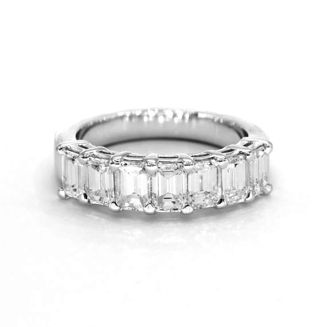 2.17 ct. Emerald Cut Diamond Wedding Band, 7 Stone Ring Anniversary Ring